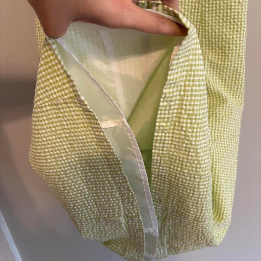 60's 70's Vintage Retro Halter Cottagecore Green Plaid Midi Boho Dress - Small - Picture 9 of 9